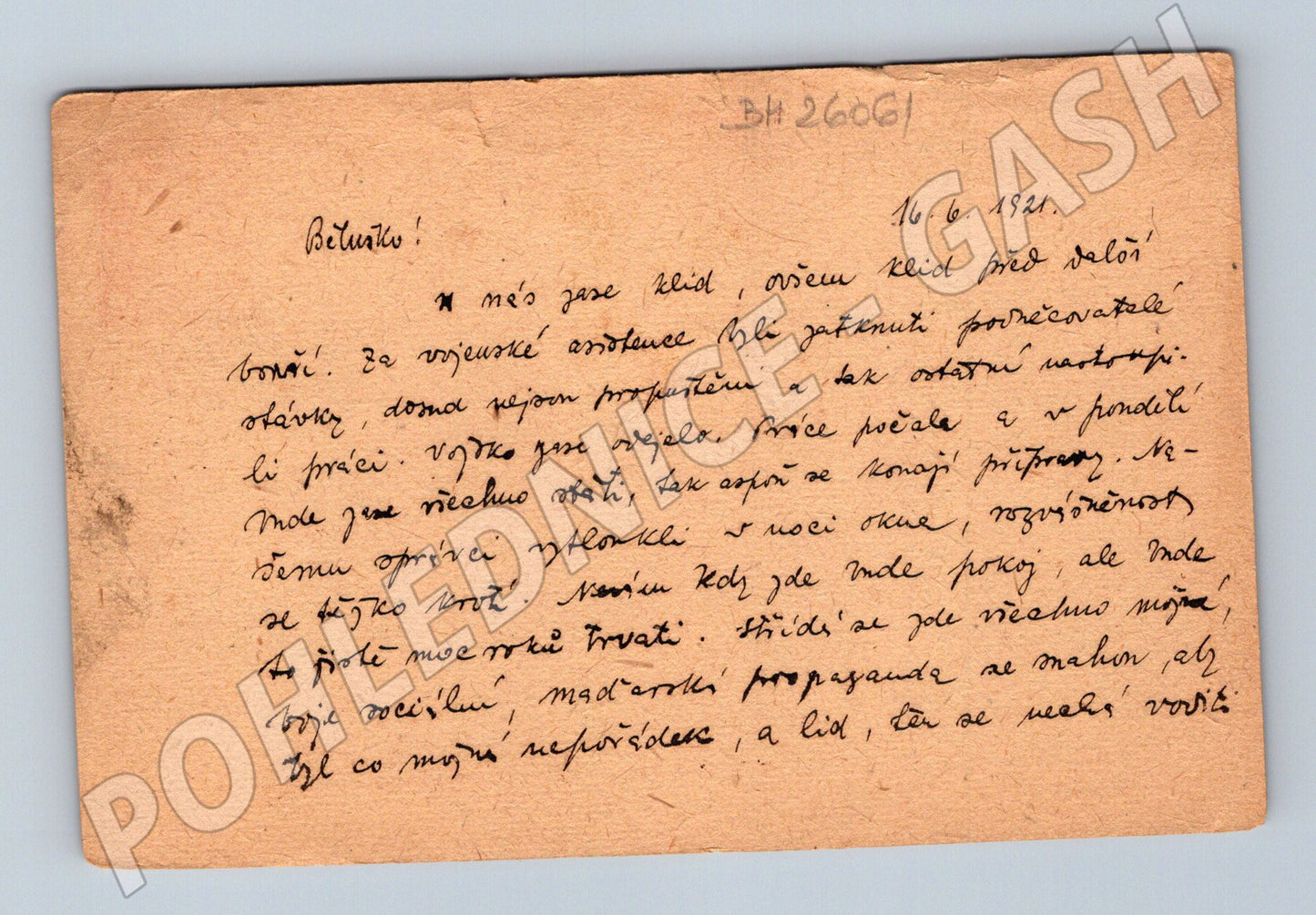 Pohlednice Československo Mor. Nová Ves 1921 (BM26061)
