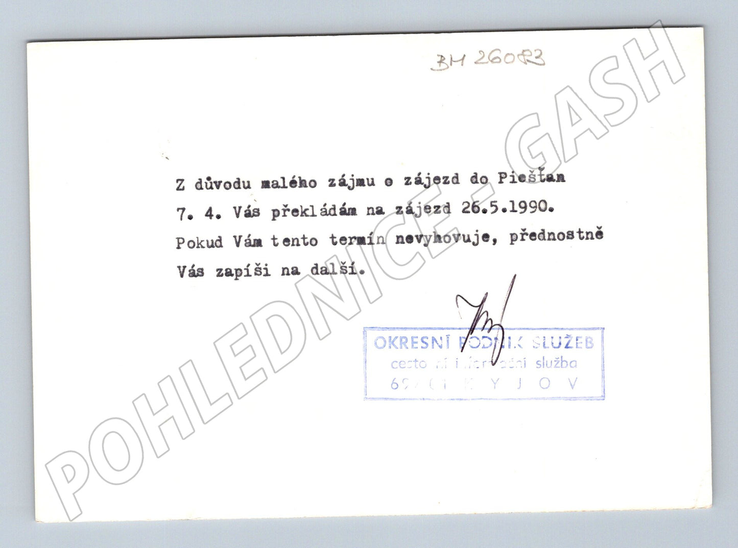 Pohlednice Československo informační služba Kyjov 1990 (BM26083)