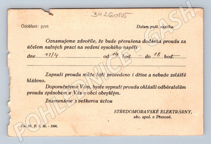 Pohlednice Přerov Obecní úřad Středomoravské elektrárny 1938 (BM26085)