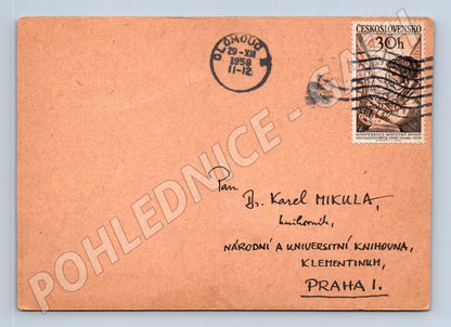 Pohlednice Olomouc novoroční přání 1958 (BM26092)