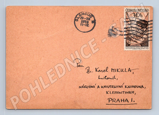 Pohlednice Olomouc novoroční přání 1958 (BM26092)