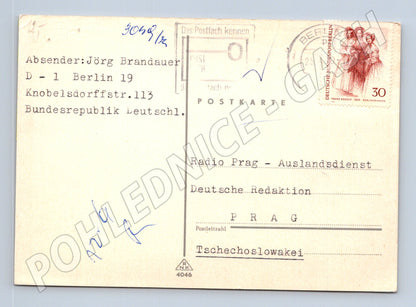 Pohlednice Německo odesláno do Radio Praha 1970 (BM26097)