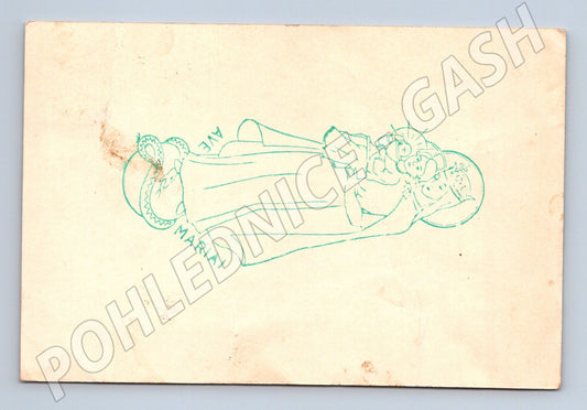 Pohlednice náboženský motiv Madona s dítětem 1954 (BM26101)