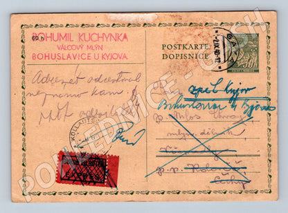 Pohlednice Bohuslavice u Kyjova korespondenční 1940 (BM26102)