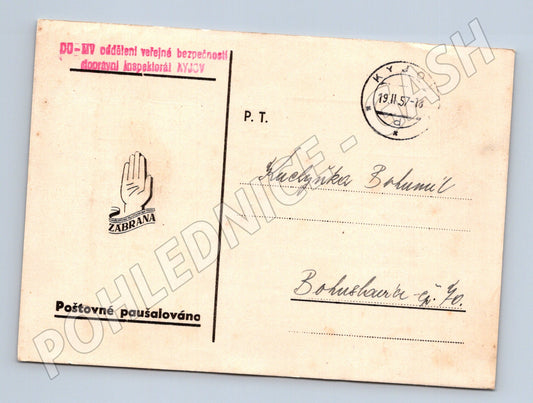 Pohlednice Kyjov dopravní beseda 1957 (BM26113)