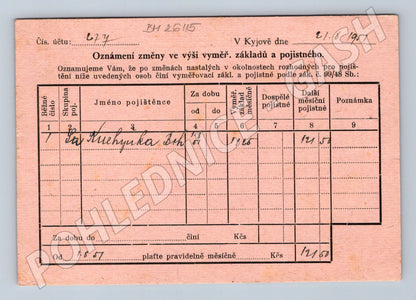 Pohlednice Kyjov Okresní národní pojišťovna 1957 (BM26115)