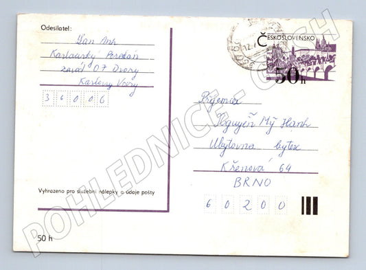 Pohlednice Československo město krajina cca 1980 (BM26120)