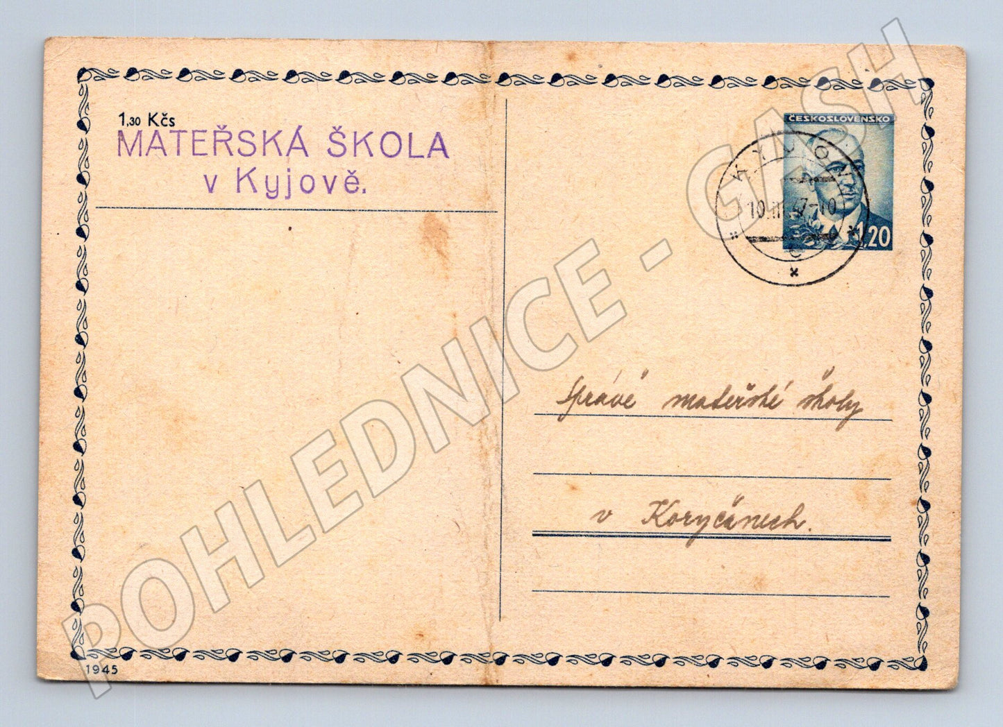 Pohlednice Kyjov Mateřská škola 1945 (BM26130)
