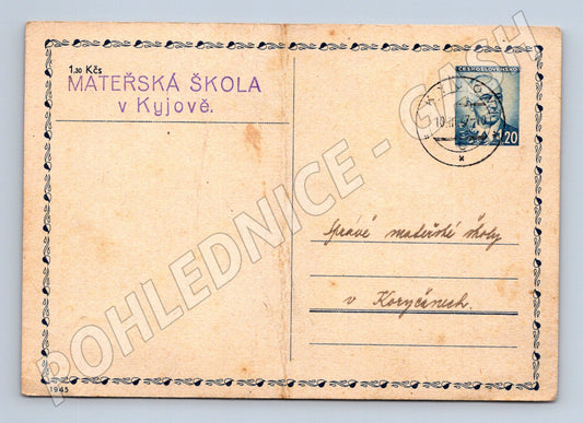 Pohlednice Kyjov Mateřská škola 1945 (BM26130)