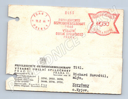 Pohlednice Praha Privilegierte Getreidegesellschaft 1944 (BM26132)