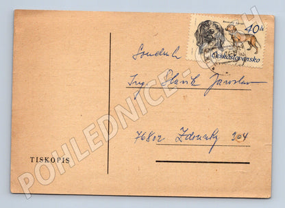 Pohlednice Zdouňky JZD pozvánka na schůzi (BM26148)