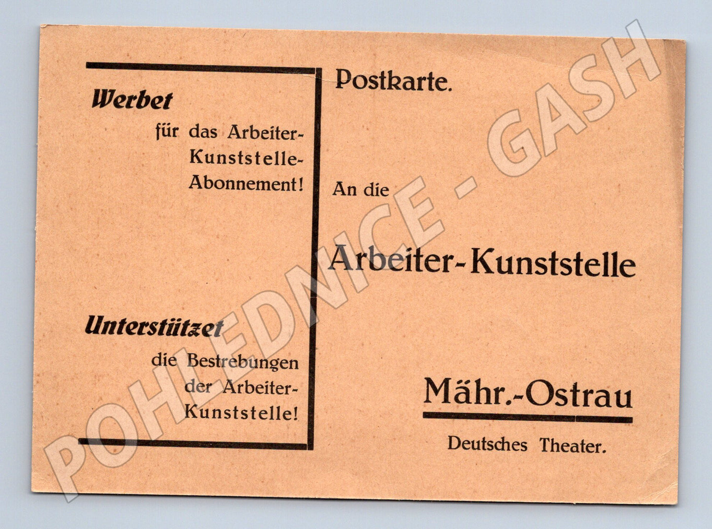 Pohlednice Moravská Ostrava Arbeiter-Kunststelle 1933/34 (BM26149)