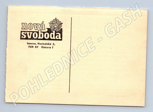 Pohlednice Ostrava Nová svoboda inzerce 1973 (BM26150)