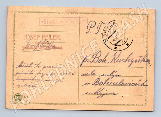 Pohlednice Opava obchodník Josef Feiler 1939 (BM26154)