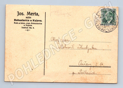 Pohlednice reklama mlýn Jos. Merta Bohuslavice u Kyjova (BM26158)