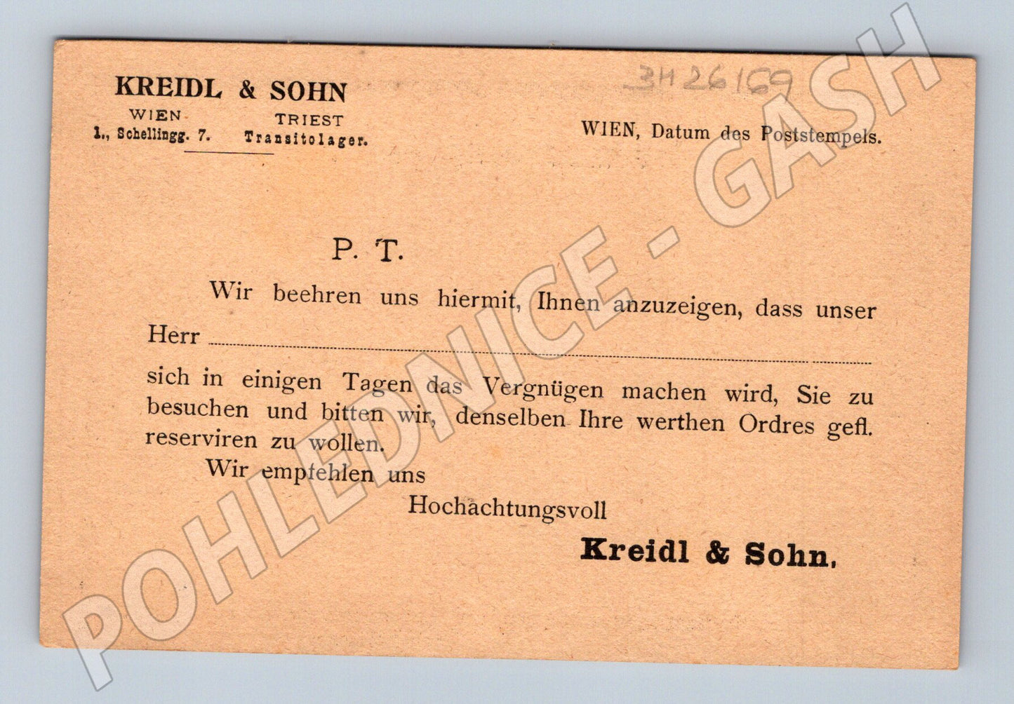 Pohlednice Rakousko firemní Correspondenz-Karte (BM26169)