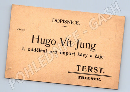 Pohlednice Itálie Terst reklamní Hugo Vít Jung (BM26178)