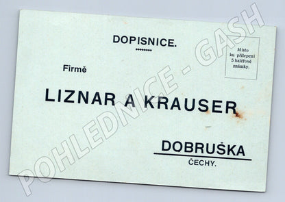 Pohlednice Dobruška reklamní dopisnice Liznar a Krauser (BM26179)