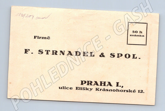 Pohlednice Praha reklamní F. Strnadel & Spol. (BM26180)