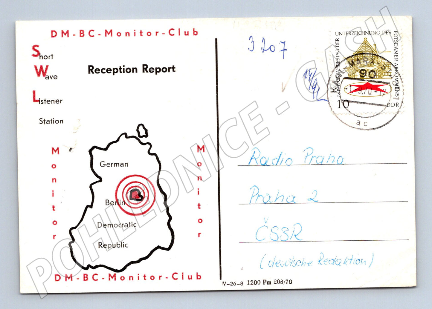 Pohlednice Německo DM-BC-Monitor-Club mapa NDR Berlin 1990 (BM26183)