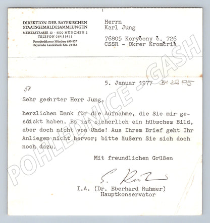 Pohlednice Německo dopis Koryčany 1977 (BM26195)