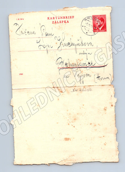 Pohlednice Kyjov Bohatice (Kartenbrief) 1942 (BM26207)