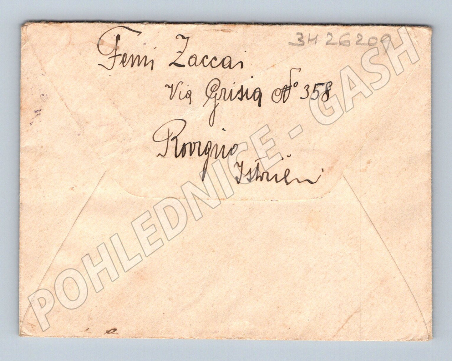 Rakousko-Uhersko obálka Lisplitz M. Budwitz, Istrien (BM26209)
