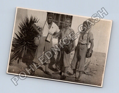 Stará fotografie tři mladí muži v letním oblečení (BM26322)