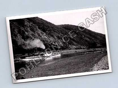 Stará fotografie řeka parník hory (BM26377)