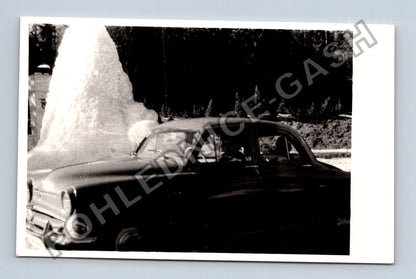 Stará fotografie auto u ledového útvaru (BM26410)