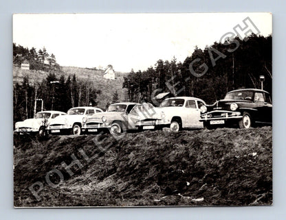 Stará fotografie Rabyně parkoviště s auty 1961 (BM26412)
