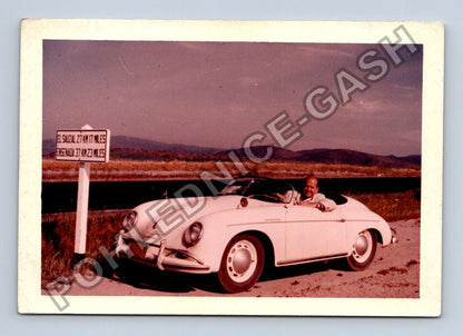 Stará fotografie muže v Porsche 356 v Mexiku 1970 (BM26426)