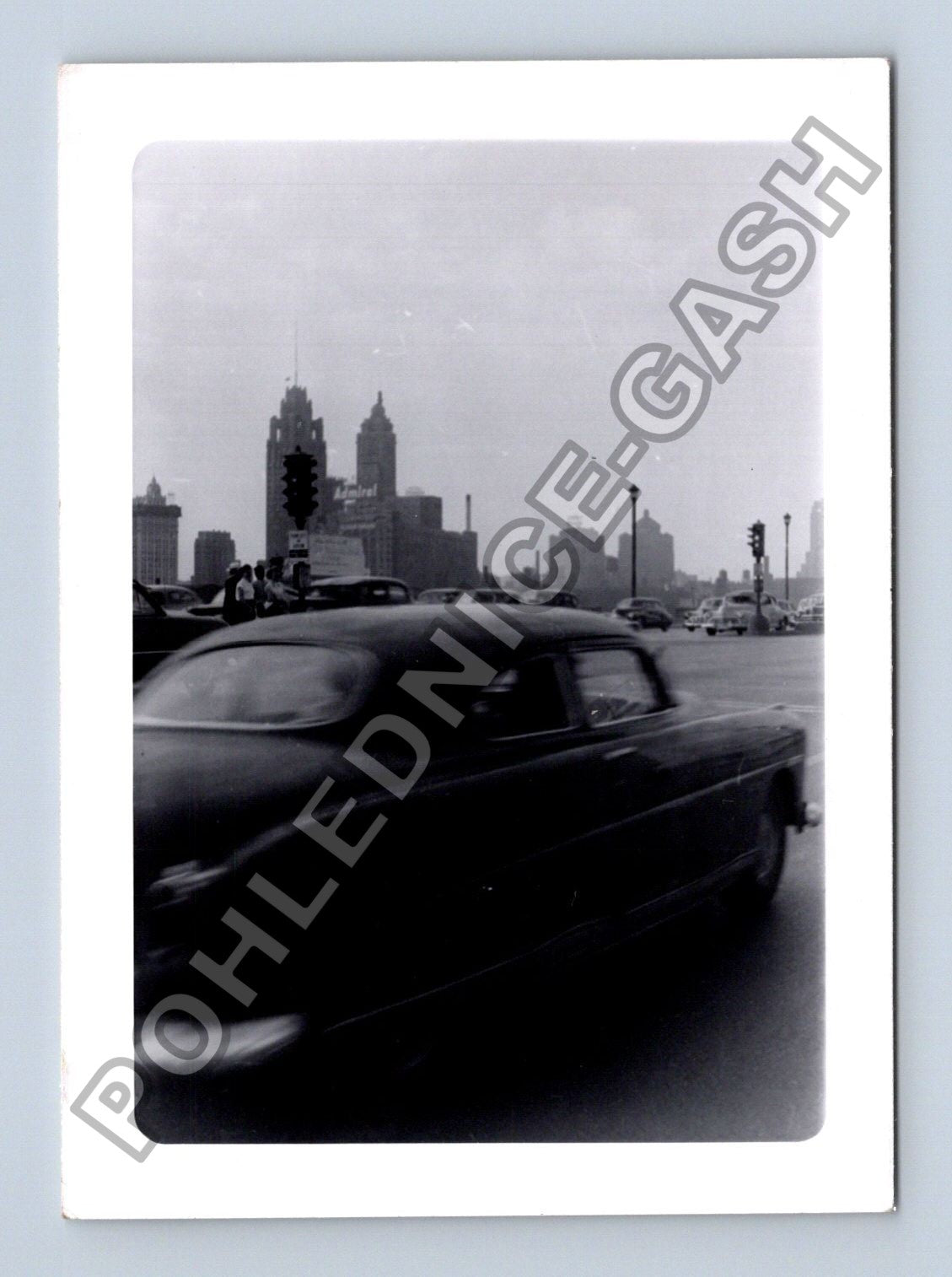 Stará fotografie auto a mrakodrapy 1950 (BM26444)