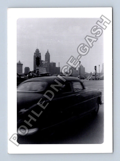 Stará fotografie auto a mrakodrapy 1950 (BM26444)