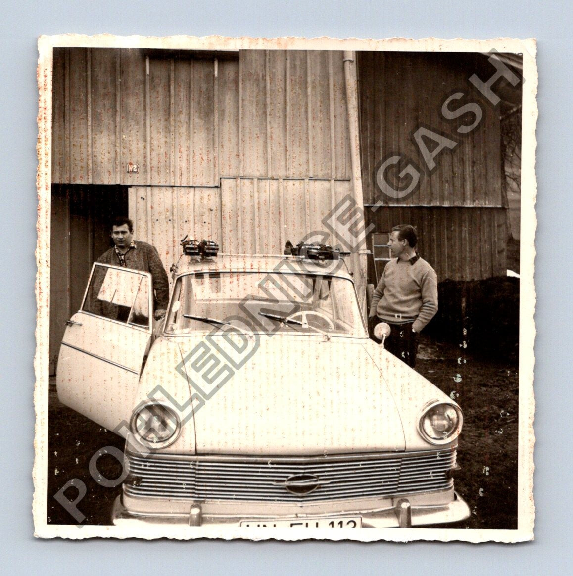 Stará fotografie Heilbronn muži a auto (BM26457)
