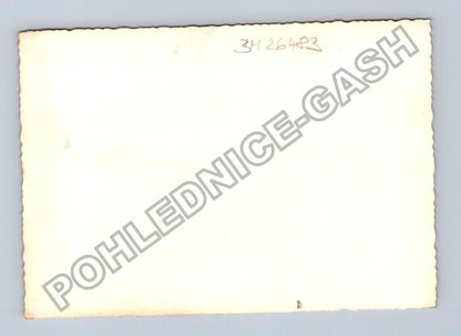 Stará fotografie moped motorka zavazadla před domem (BM26483)