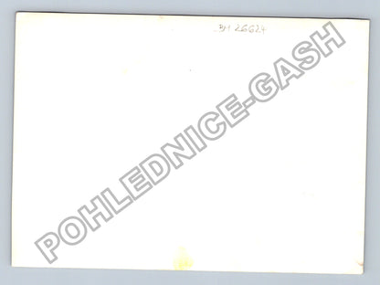 Stará fotografie černá kočka myje si tlapku (BM26624)