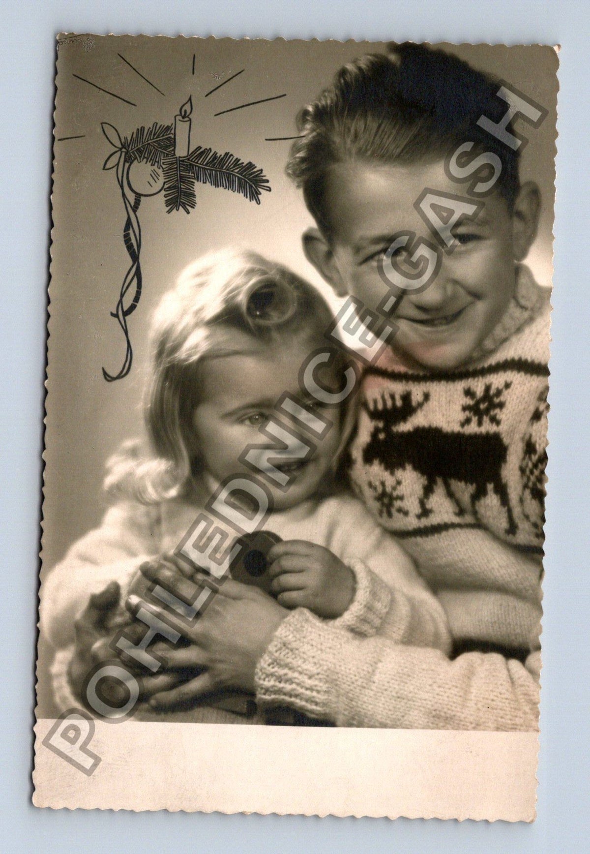 Stará fotografie děti vánoční motiv (BM26664)