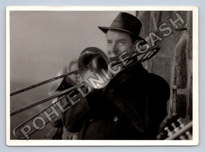 Stará fotografie Plzeň hudebník s trombónem 1959 (BM26736)