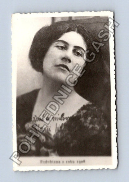 Stará fotografie žena Ema Jesínová 1908 (BM26772)