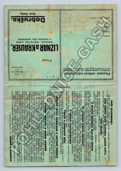 Pohlednice Dobruška reklama LIZNAR KRAUSER (BM26779)