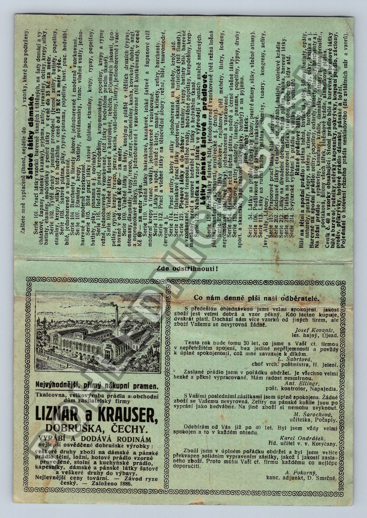 Pohlednice Dobruška reklama LIZNAR KRAUSER (BM26779)