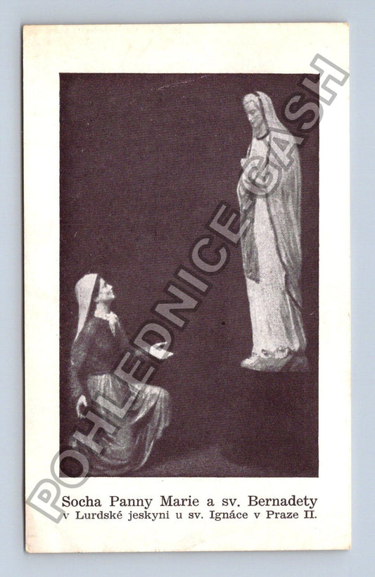 Pohlednice Praha Socha Panny Marie sv. Bernadetty 1948 (BM26781)