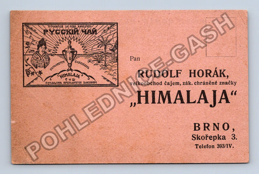 Pohlednice Brno reklamní čaj Himalaja 1923 (BM26784)