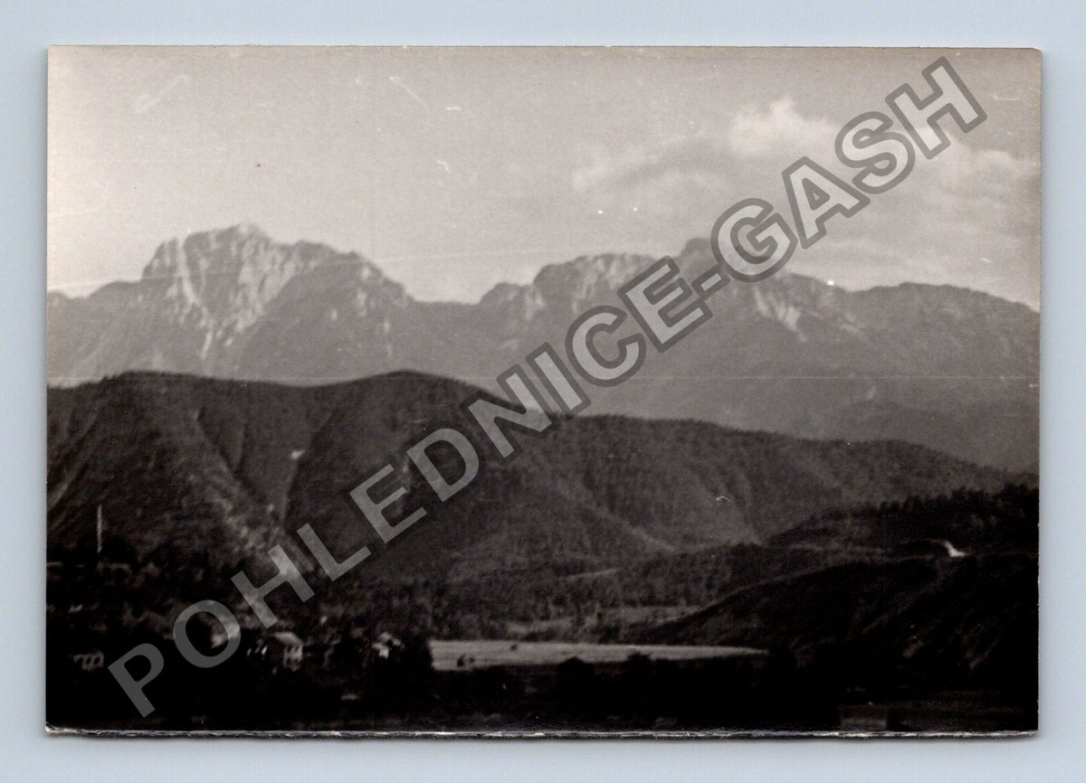 Stará fotografie horská krajina s údolím a domy (BM26819)
