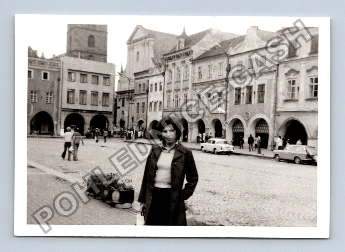 Stará fotografie České Budějovice náměstí žena 1978 (BM26848)