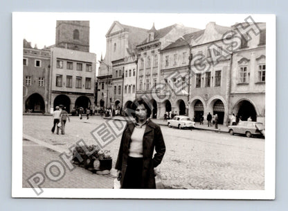 Stará fotografie České Budějovice náměstí žena 1978 (BM26848)