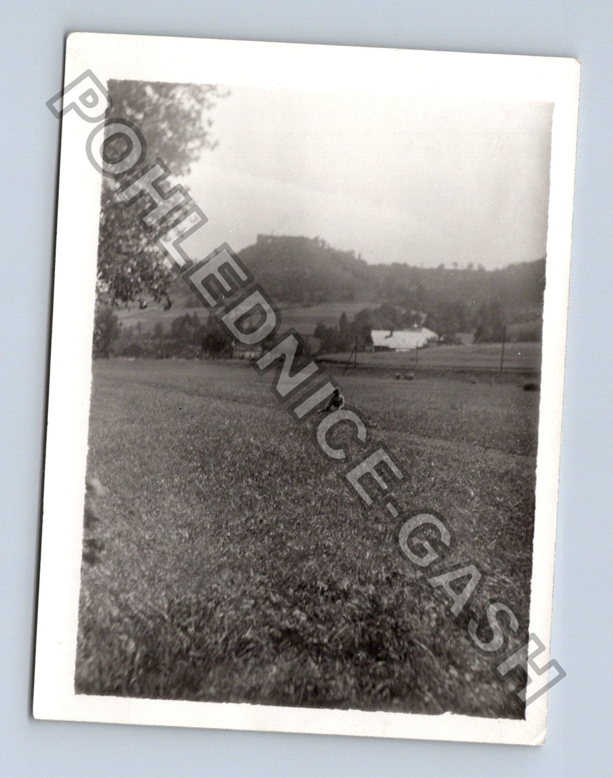Stará fotografie venkovská krajina s budovou (BM26858)