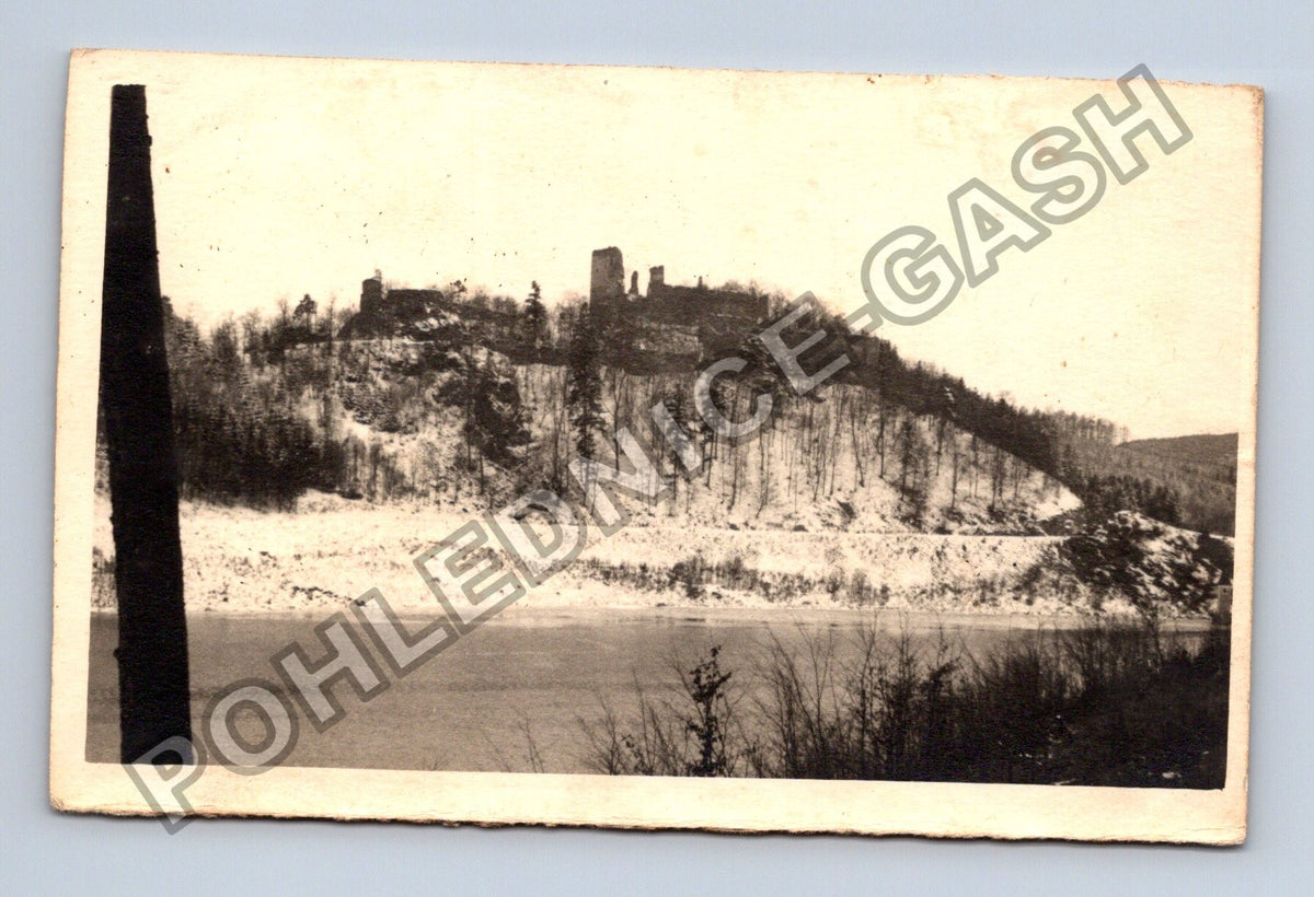Stará fotografie Hukvaldy hrad v zimě (BM26879)