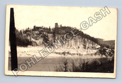 Stará fotografie Hukvaldy hrad v zimě (BM26879)